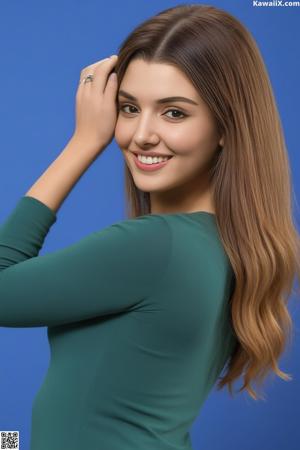 A woman in a white dress posing for a picture.